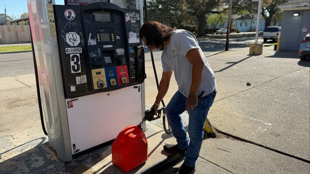 In an undated photo, some drivers are filling up as a hedge against future higher prices at the pump. Across the South and Southwest, where price hikes have been the most severe, drivers have lamented how the increased costs have cut into their budgets. (Shannon Sims/The New York Times)