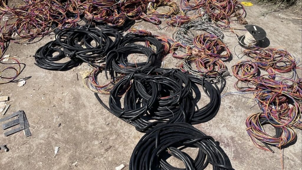 Kern County authorities arrested seven people during a warrant sweep in Taft and Maricopa, seizing stolen copper wire and industrial equipment. (Kern County SO)