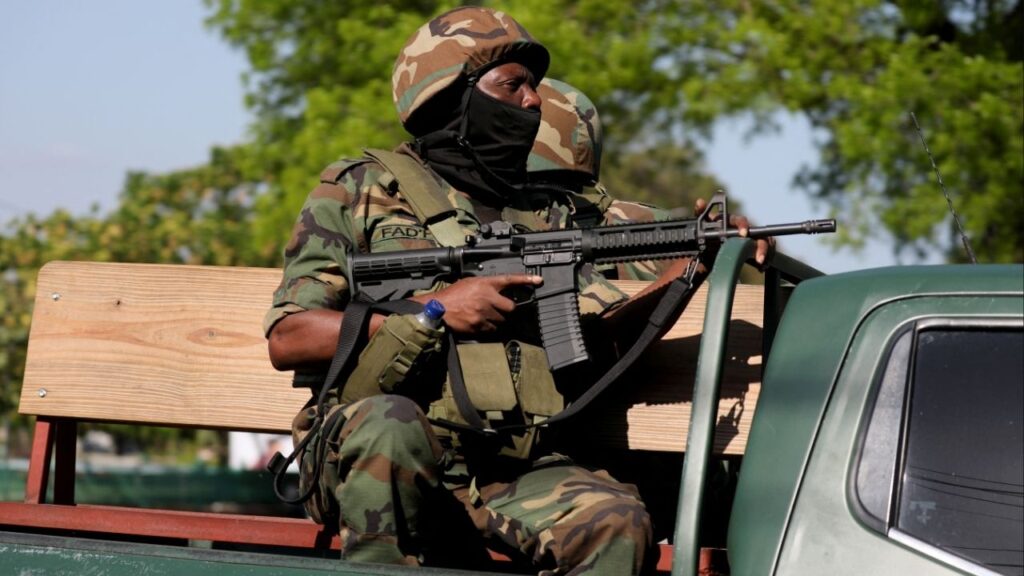 Law enforcement officers patrol amid ongoing gang violence, in this file photo from Haiti, March 19, 2025. (Reuters File)