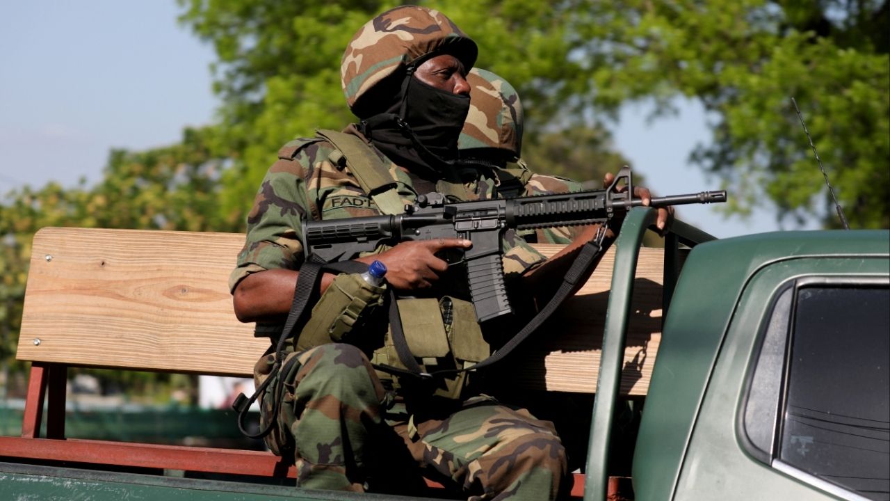 Law enforcement officers patrol amid ongoing gang violence, in this file photo from Haiti, March 19, 2025. (Reuters File)