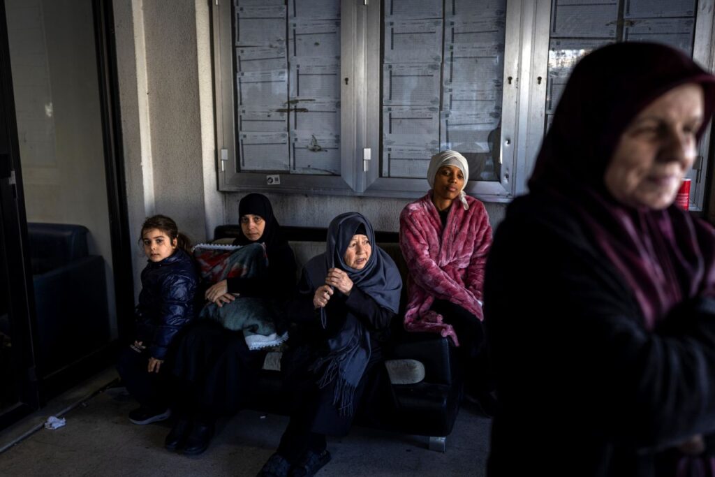 Image if residents waiting out Israeli missile attacks in a shelter in Beirut, Lebanon