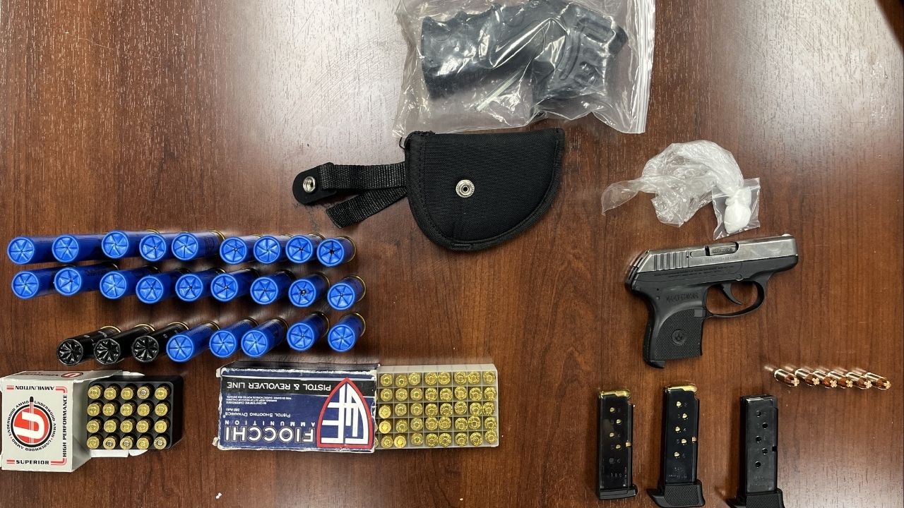 Madera police arrested a Michael Arreazola, 27, documented gang member Friday after he was found during a traffic stop with a concealed loaded firearm, narcotics and ammunition. (Madera PD)