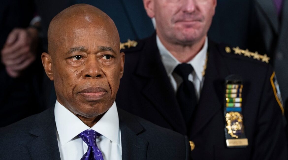 Mayor Eric Adams attends a press conference in Manhattan, Oct. 16, 2025. Mayor Zohran Mamdani’s law department on Tuesday, March 17, 2026, sought a judge’s approval to stop representing the former mayor, Eric Adams, in a sexual assault lawsuit brought against him in 2024. (James Estrin/The New York Times)