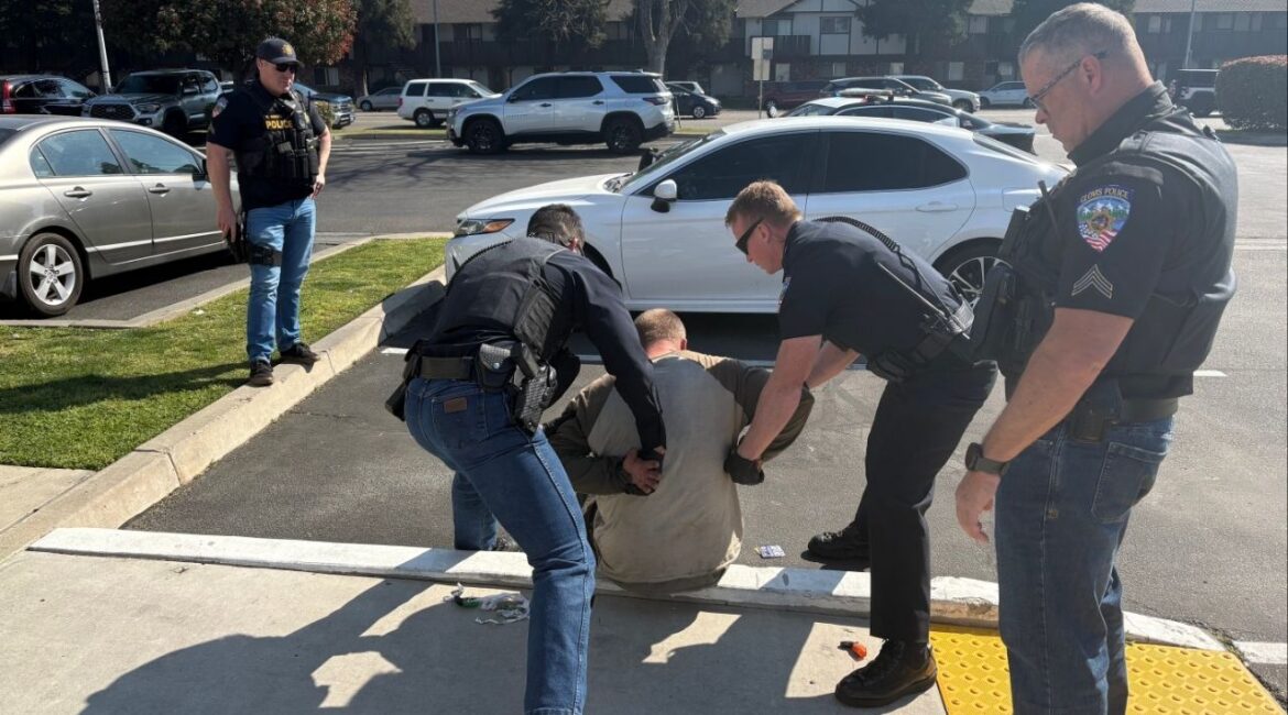 Nine people were arrested in Clovis during a shoulder tap operation targeting adults who buy alcohol for minors on Saturday, March 14, 2026,, police said. (Clovis PD)