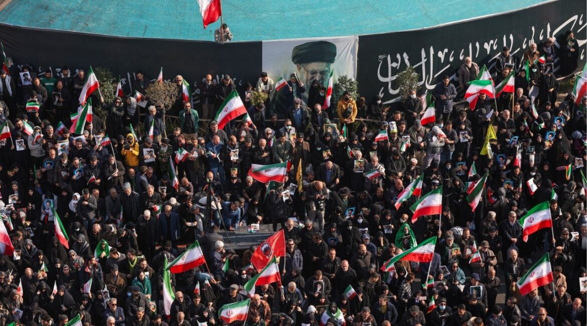 People attend a gathering to support Iran's new supreme leader Mojtaba Khamenei, amid the U.S.-Israeli conflict with Iran, in Tehran, Iran, March 9, 2026. (Majid Asgaripour/WANA (West Asia News Agency) via Reuters)