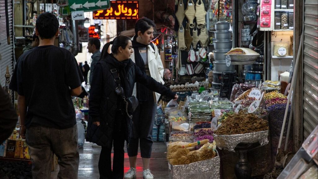 People shop at the Tajrish Bazaar on the fourth day of Nowruz holidays in Tehran, Iran, on Tuesday, March 24, 2026. (Arash Khamooshi/The New York Times)