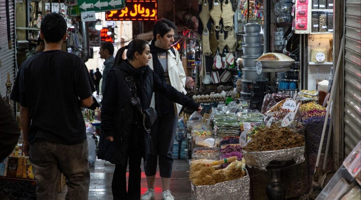 People shop at the Tajrish Bazaar on the fourth day of Nowruz holidays in Tehran, Iran, on Tuesday, March 24, 2026. (Arash Khamooshi/The New York Times)