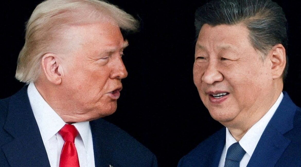 President Donald Trump and Chinese President Xi Jinping talk as they leave after a bilateral meeting at Gimhae International Airport, on the sidelines of the Asia-Pacific Economic Cooperation (APEC) summit, in Busan, South Korea, October 30, 2025. (Reuters File)
