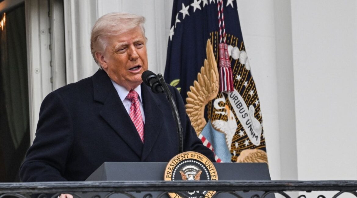 President Donald Trump gives remarks to farmers on the South Lawn of the White House in Washington, D.C., U.S., March 27, 2026. (Reuters/Annabelle Gordon)
