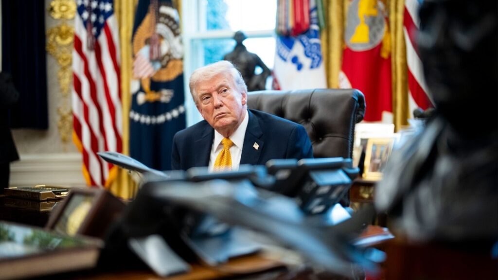 President Donald Trump in the Oval Office of the White House on Monday, March 16, 2026. President Trump claimed on Monday that a former president told him privately that “I wish I did what you did” in attacking Iran and killing its supreme leader, Ayatollah Ali Khamenei. (Doug Mills/The New York Times)