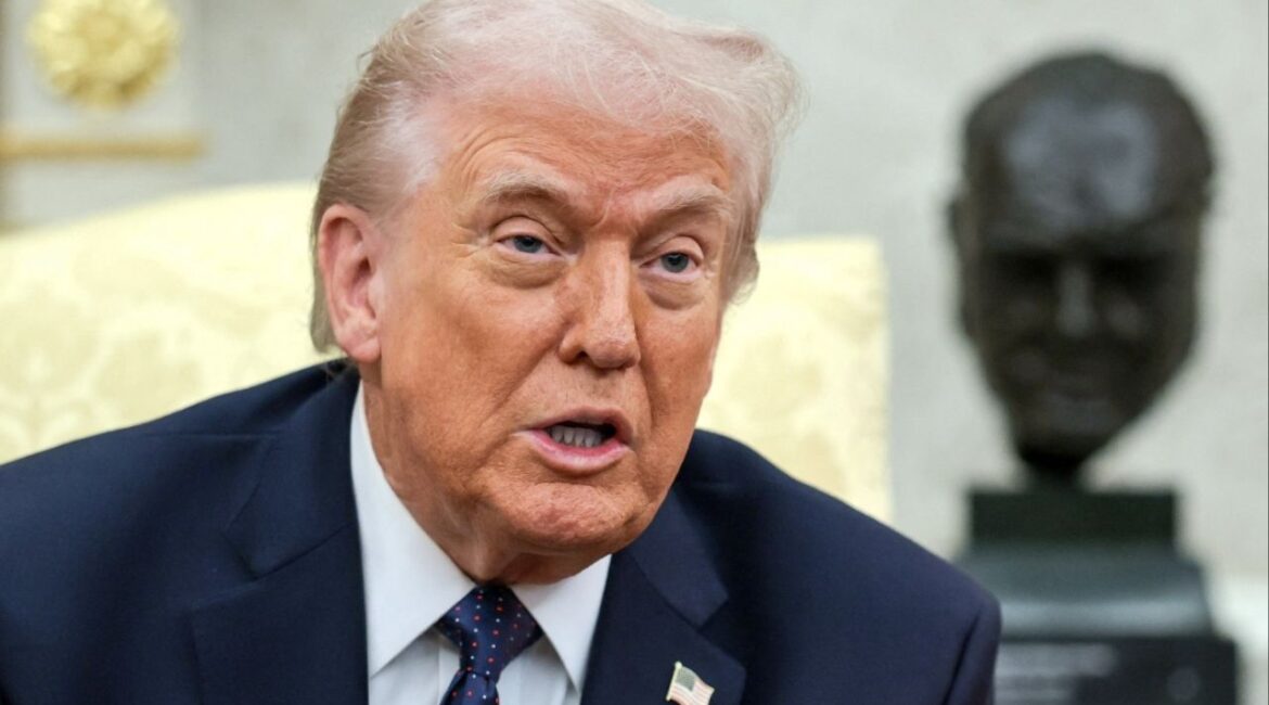 President Donald Trump speaks as he meets with German Chancellor Friedrich Merz in the Oval Office at the White House in Washington, D.C., U.S., March 3, 2026. (Reuters/Jonathan Ernst)