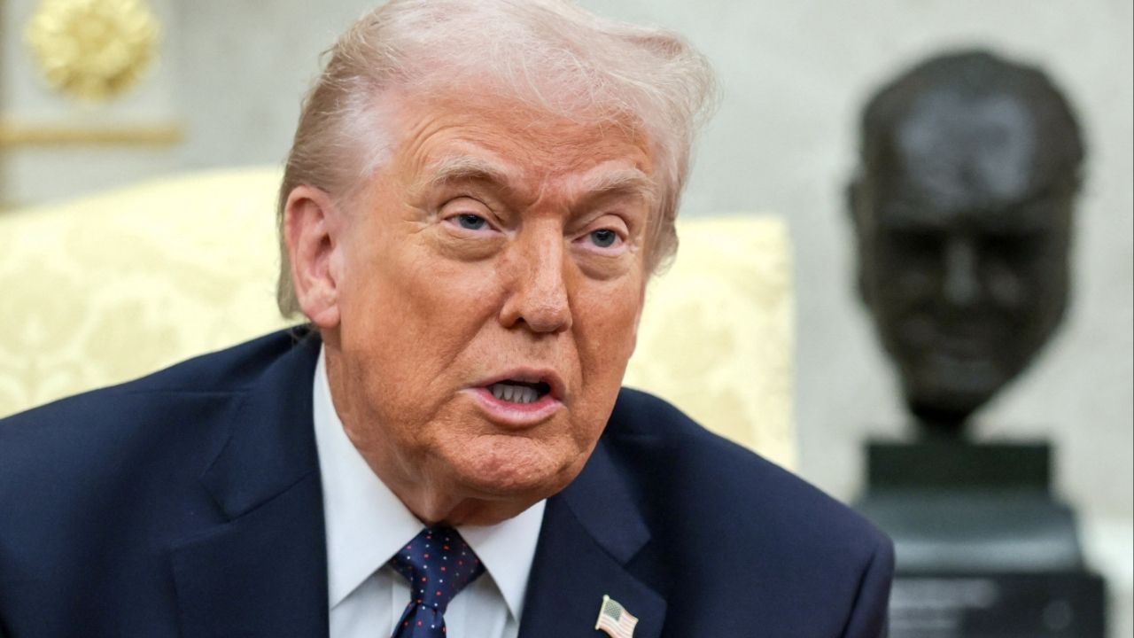 President Donald Trump speaks as he meets with German Chancellor Friedrich Merz in the Oval Office at the White House in Washington, D.C., U.S., March 3, 2026. (Reuters/Jonathan Ernst)