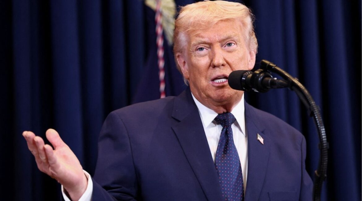 President Donald Trump speaks during a press conference at Trump National Doral Miami in Miami, Florida, U.S., March 9, 2026. (Reuters/Kevin Lamarque)