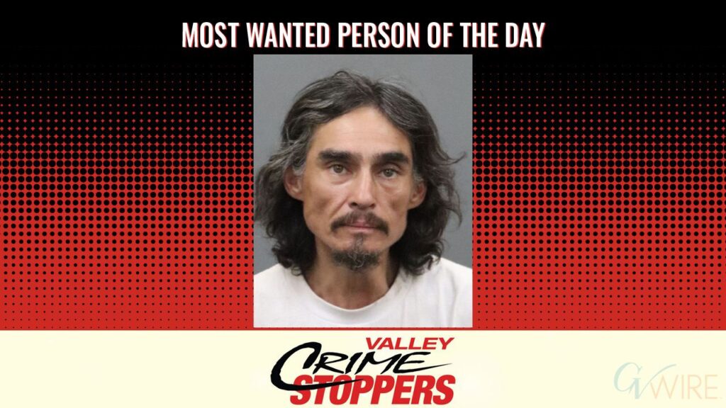 Raymond Francis Bohay is Valley Crime Stoppers' Most Wanted Person of the Day for March 19, 2026. (Valley Crimes Stoppers)