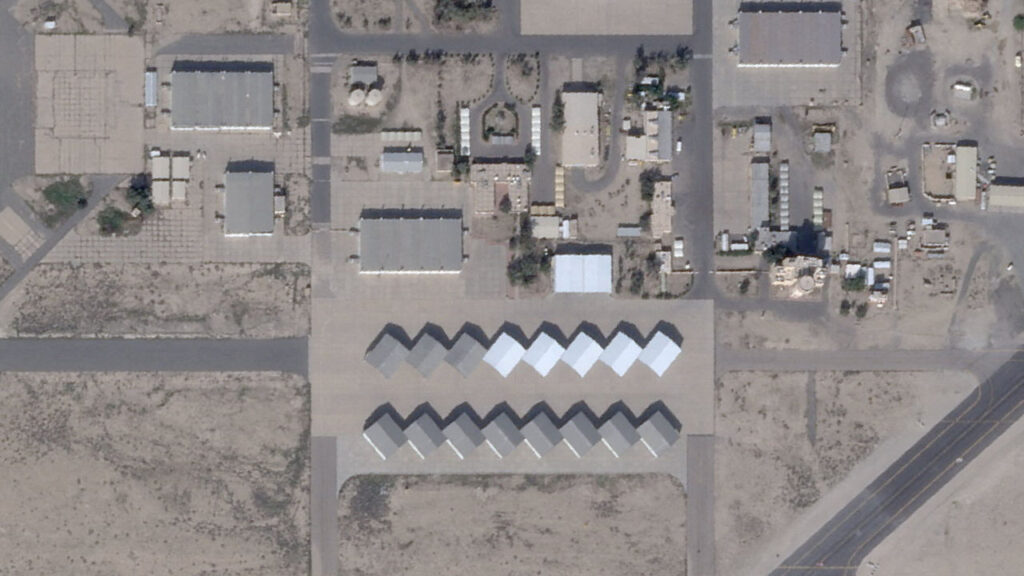 A satellite view shows the Ali Al Salem Base near Al Jahra, Kuwait, February 22, 2026. (2026 Planet Labs PBC /Handout via Reuters/File Photo)
