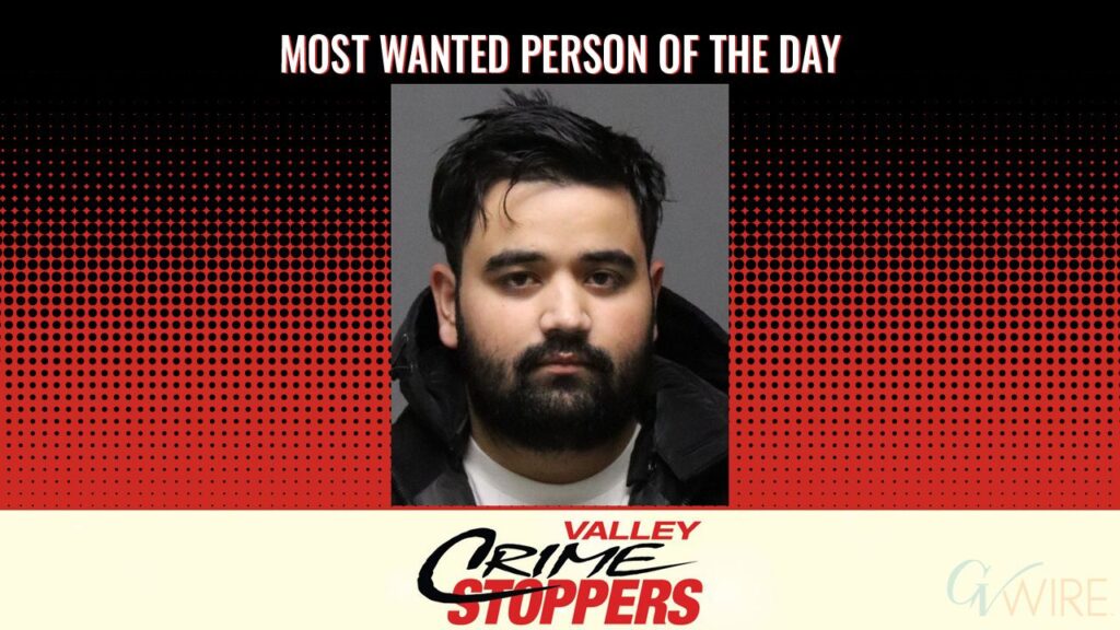 Rhytham Chaudhary is Valley Crime Stoppers' Most Wanted Person of the Day for March 5, 2026. (Valley Crimes Stoppers)