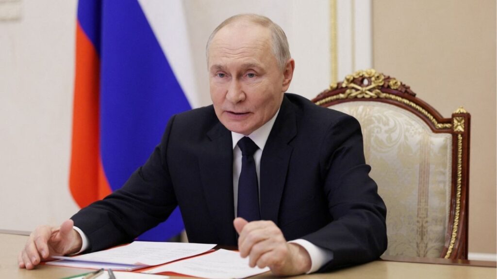 Russian President Vladimir Putin chairs a meeting with members of the Security Council via video link at the Kremlin in Moscow, Russia February 27, 2026. (Reuters File)