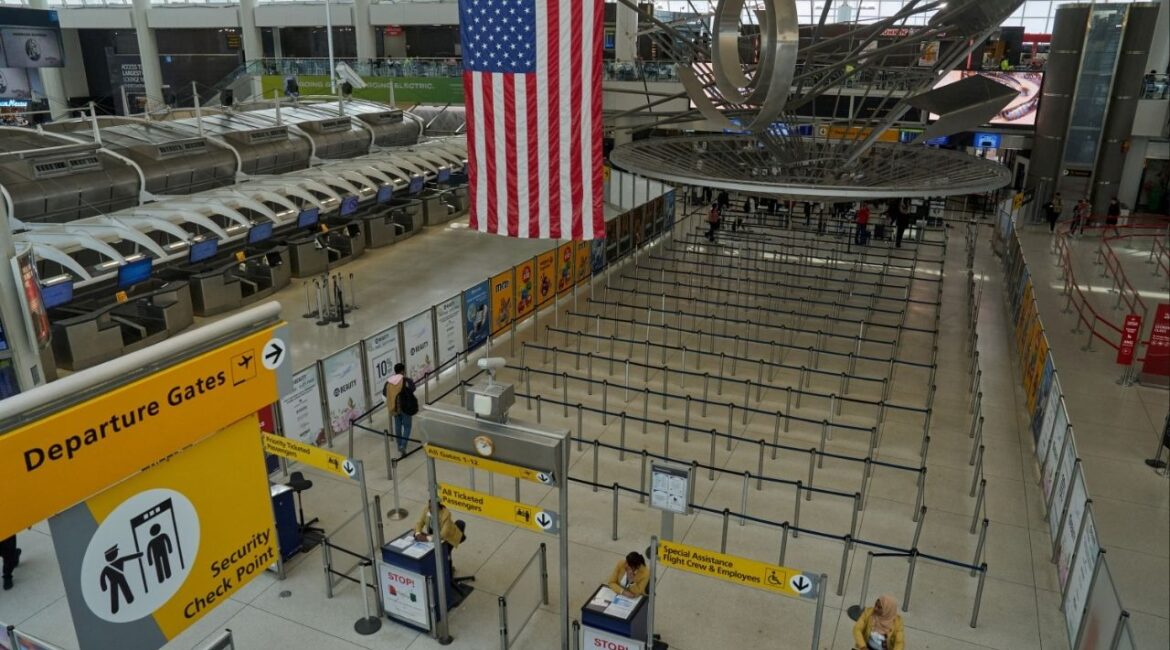 Security lines inside Terminal 1 at John F. Kennedy (JFK) International Airport, amid the U.S.-Israel conflict with Iran, in New York City, U.S., March 2, 2026. (Reuters File)