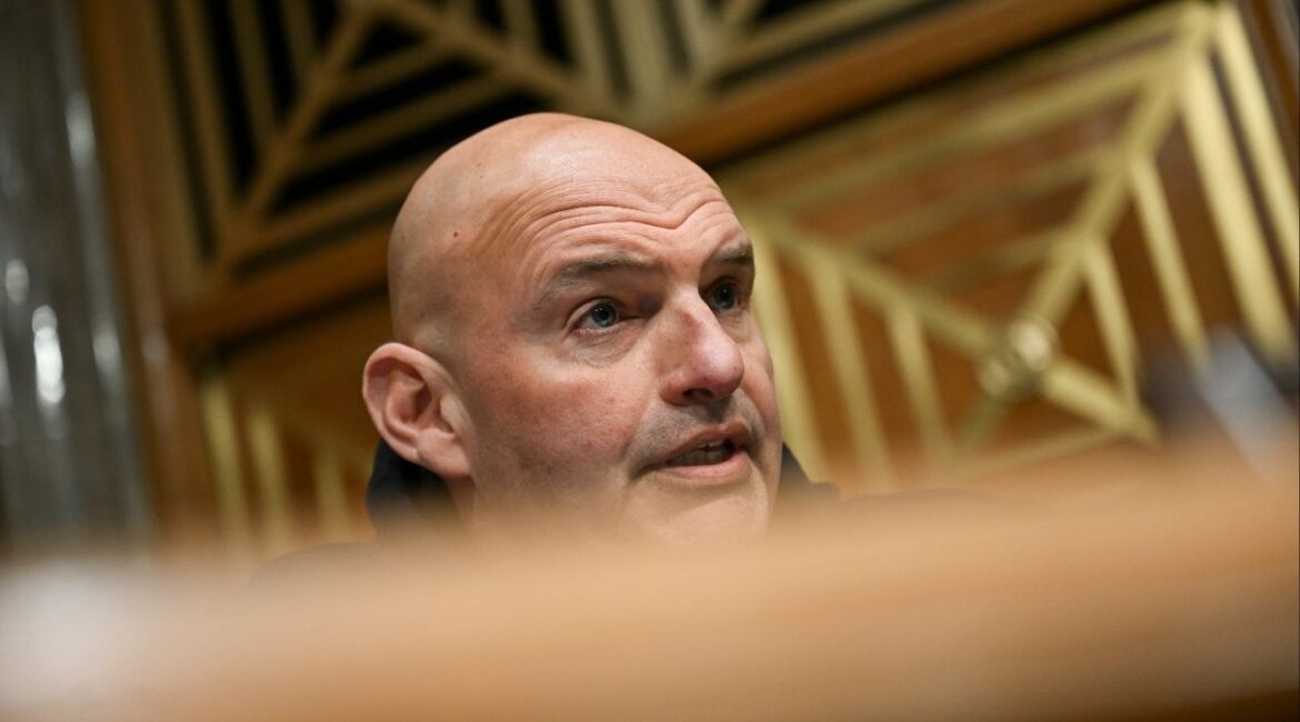 Sen. John Fetterman (D-Pa.) at the U.S. Capitol in Washington, Wednesday, March 18, 2026. For the second time since the war began, Senate Democrats tried and failed to win passage of a resolution that would have halted the offensive to Iran until President Donald Trump went to Congress for approval. Fetterman was the only Democrat to vote against the resolution. (Kenny Holston/The New York Times)