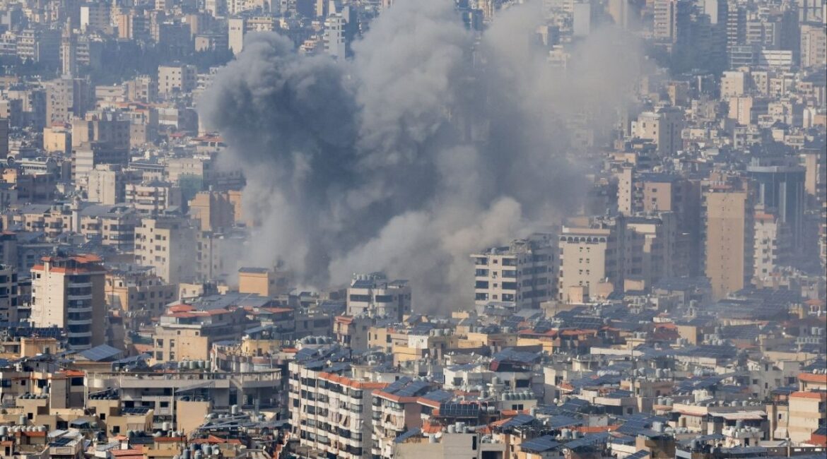 Smoke rises after an Israeli strike on Beirut's southern suburbs, following an escalation between Hezbollah and Israel amid the U.S.-Israeli conflict with Iran, Lebanon. (Reuters/Mohamed Azakir)