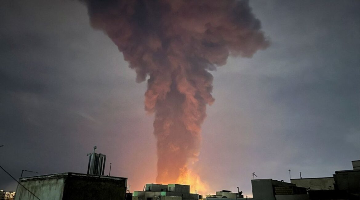 Smoke rises following an explosion, amid the U.S.-Israeli conflict with Iran, in Tehran, Iran, March 7, 2026. Picture taken with a mobile phone. (Majid Asgaripour/WANA (West Asia News Agency) via Reuters)