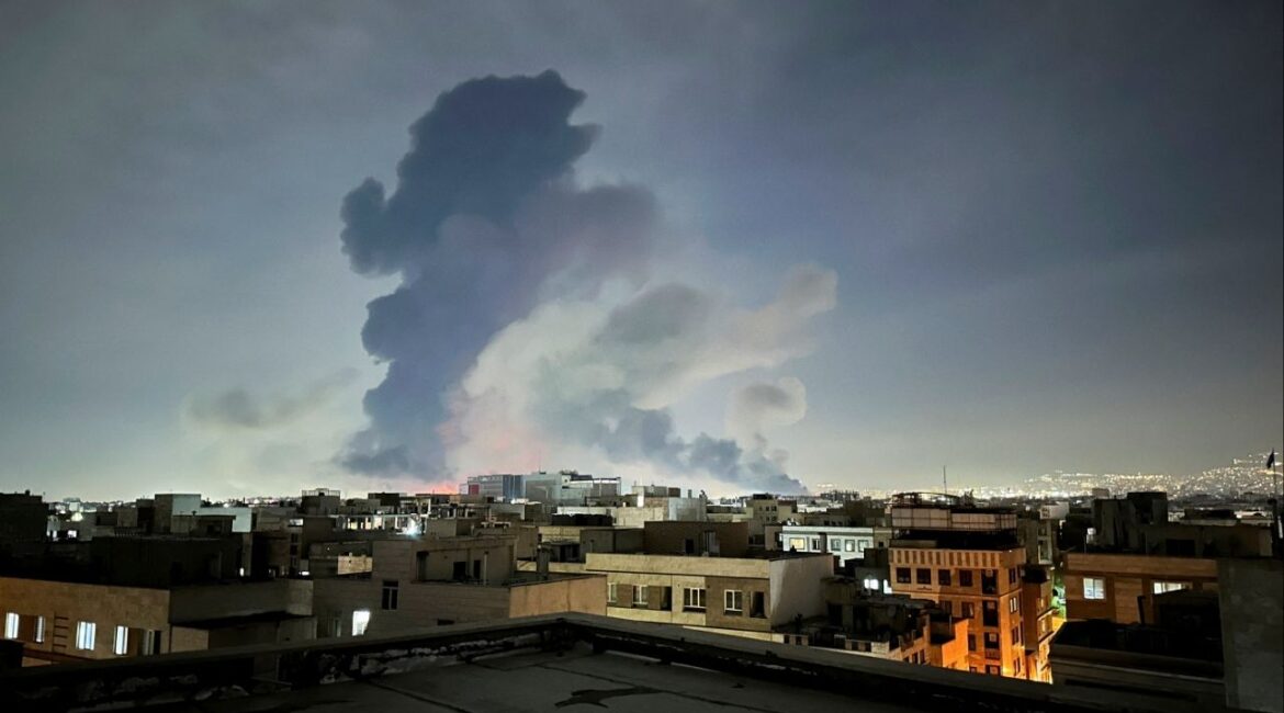 Smoke rises following an explosion, amid the U.S.-Israeli conflict with Iran, in Tehran, Iran, March 7, 2026. Picture taken with a mobile phone. (Naser Safarzadeh/WANA (West Asia News Agency) via Reuters)