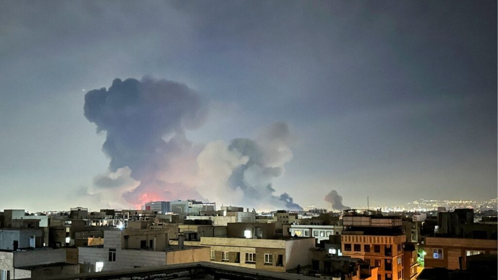 Smoke rises following an explosion, amid the U.S.-Israeli conflict with Iran, in Tehran, Iran, March 7, 2026. Picture taken with a mobile phone. Naser Safarzadeh/WANA (West Asia News Agency) via REUTERS
