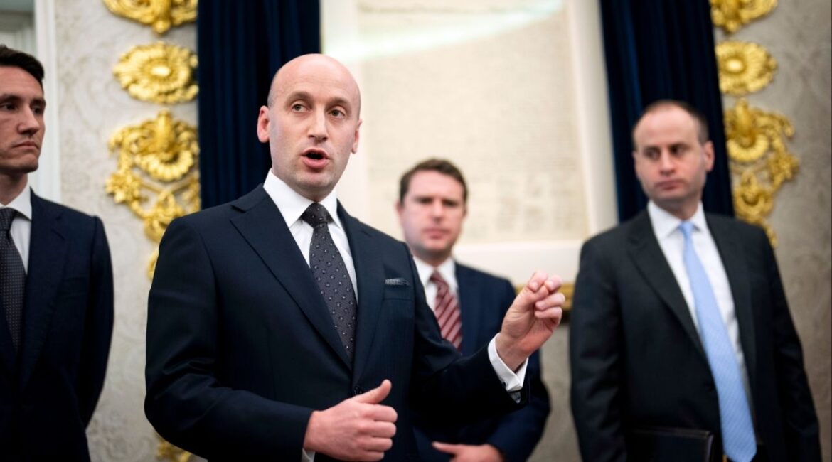 Stephen Miller, President Donald Trump’s immigration adviser, at the White House on March 16, 2026. Citing gridlock in Washington, Miller has encouraged Texas lawmakers to lead on conservative priorities. (Doug Mills/The New York Times)