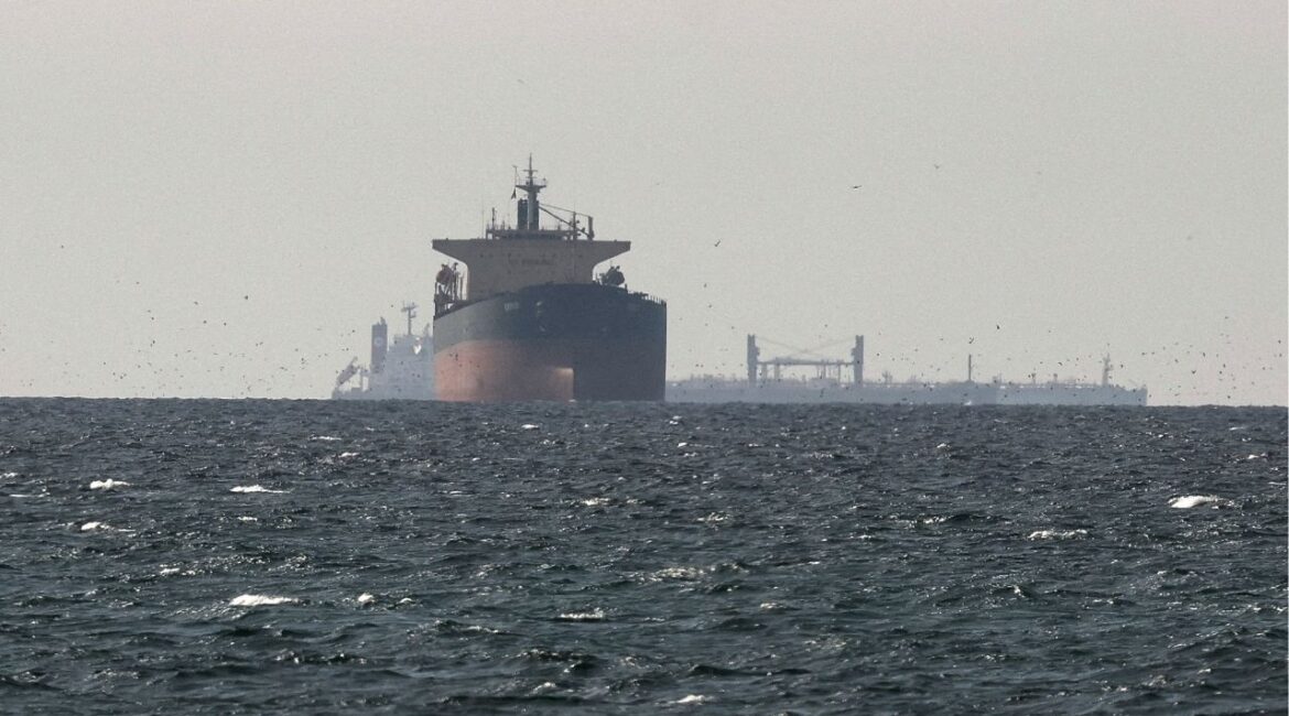 Tankers sail in the Gulf, near the Strait of Hormuz, as seen from northern Ras al-Khaimah, near the border with Oman’s Musandam governance, amid the U.S.-Israeli conflict with Iran, in United Arab Emirates, March 11, 2026. (Reuters/Stringer)