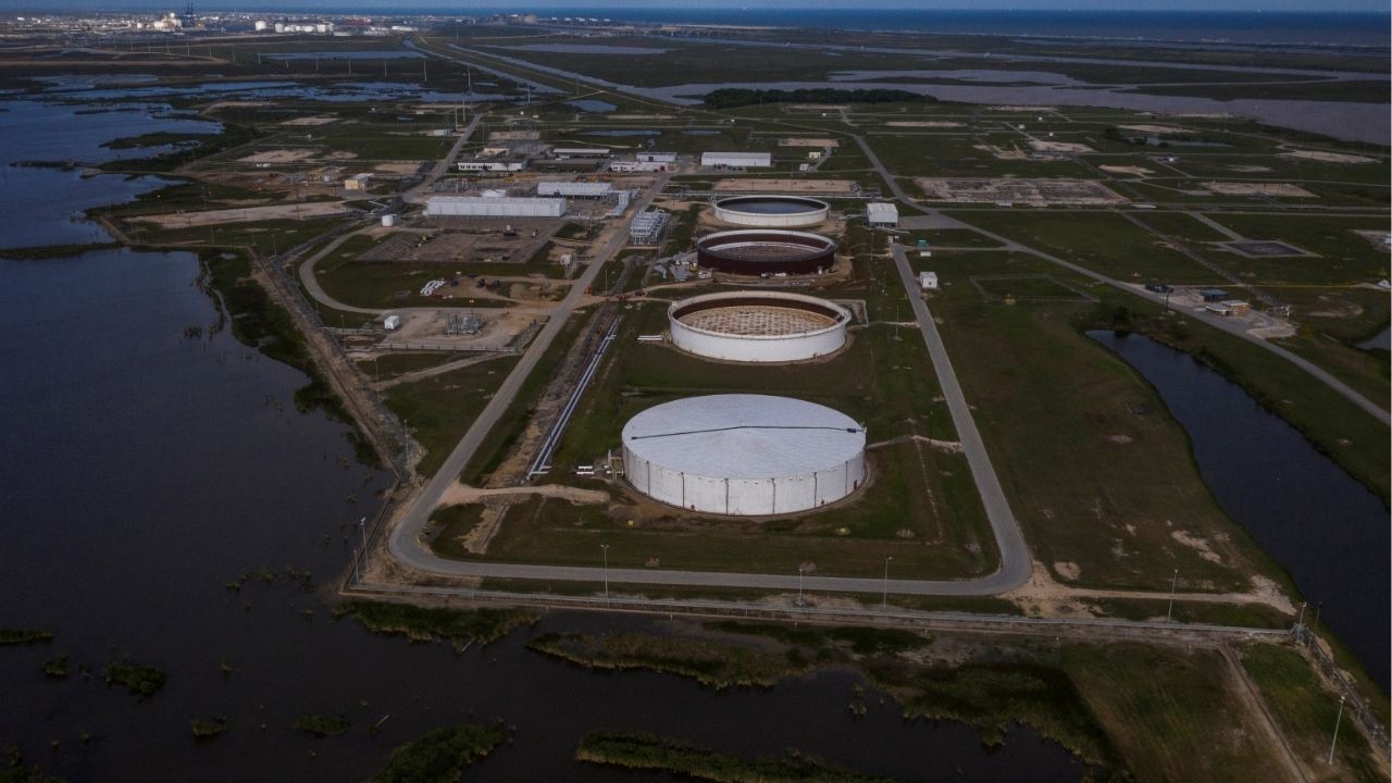 The Bryan Mound Strategic Petroleum Reserve, an oil storage facility, is seen in this aerial photograph over Freeport, Texas, U.S., April 27, 2020. (Reuters File)