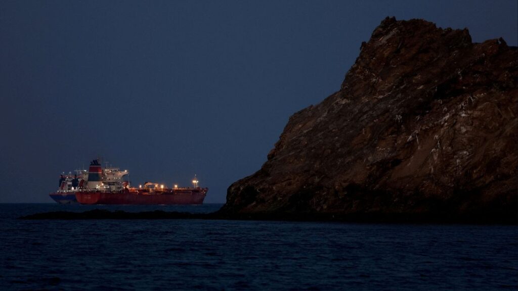 The Callisto tanker sits anchored as the traffic is down in the Strait of Hormuz, amid the U.S.-Israeli conflict with Iran, in Muscat, Oman, March 10, 2026. (Reuters File)