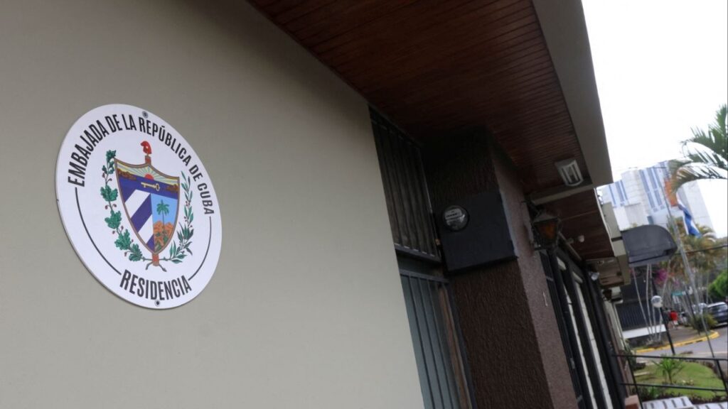 The facade of Cuba's embassy after Costa Rica's President Rodrigo Chaves said on Wednesday his administration did not recognize Cuba's government as legitimate and would close the Cuban embassy in its capital San Jose, Costa Rica, March 18, 2026. (Reuters/Mayela Lopez)