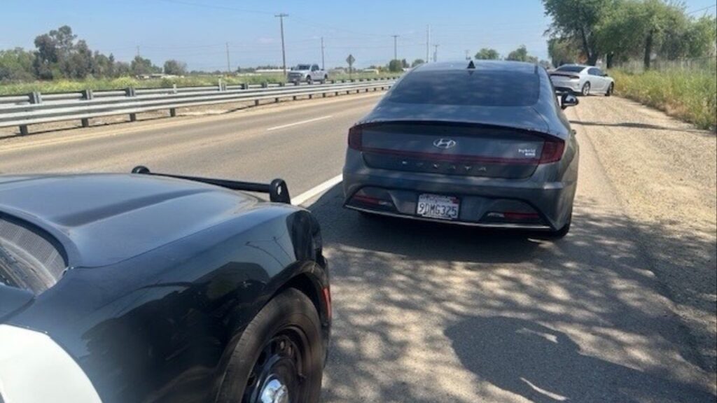 Three people, including a juvenile, were arrested Saturday, March 14, 2026, after allegedly robbing two victims at gunpoint in the Visalia Mall parking structure, with stolen clothing and a “ghost gun” recovered by police. (Visalia PD)
