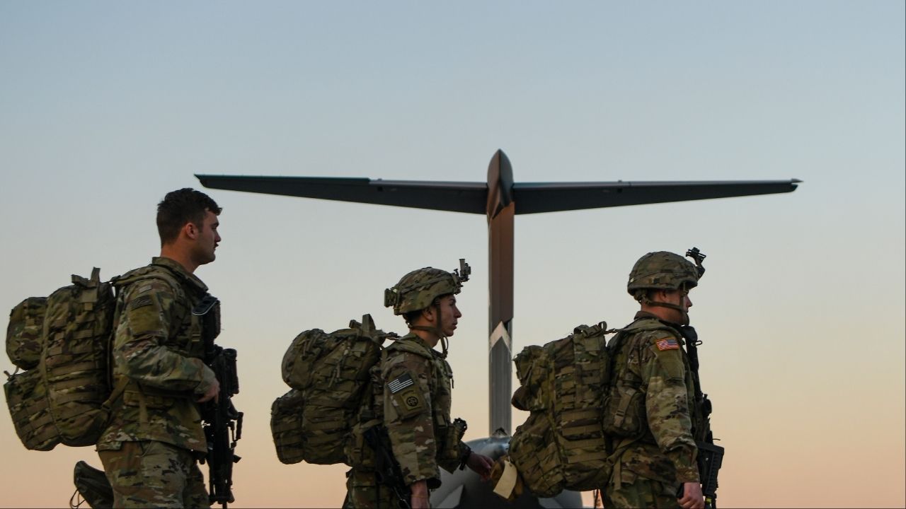 Troops from the 82nd Airborne Division prepare to deploy from Fort Bragg, N.C., to Eastern Europe in response to the war in Ukraine, Feb. 14, 2022. Senior military officials are weighing a possible deployment of a combat brigade from the Army’s 82nd Airborne Division and some elements of the division’s headquarters staff to support U.S. military operations in Iran, defense officials said. (Kenny Holston/The New York Times)