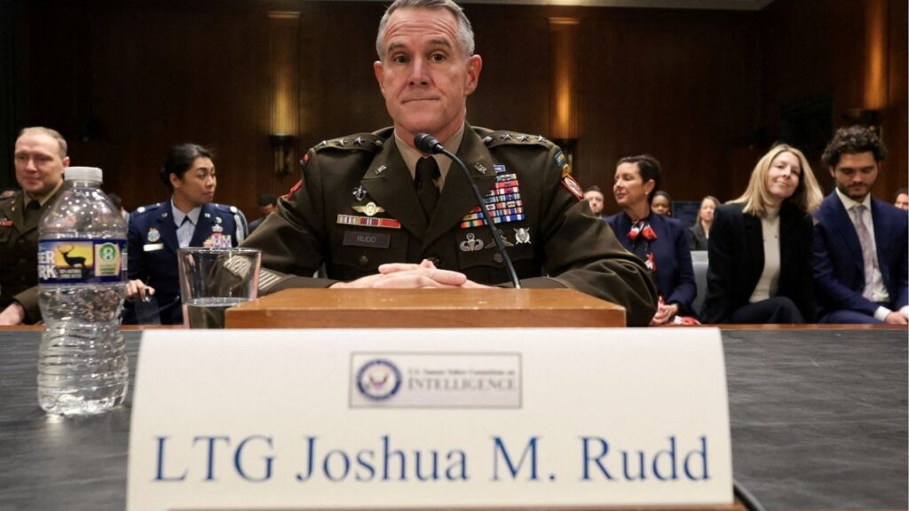 U.S. Army Lieutenant General Joshua Rudd, Deputy Commander of U.S. Indo-Pacific Command, President Donald Trump's nominee to lead the National Security Agency and U.S. Cyber Command, takes his seat to testify before a Senate Intelligence Committee confirmation hearing on Capitol Hill in Washington, D.C., U.S., January 29, 2026. (Reuters File)