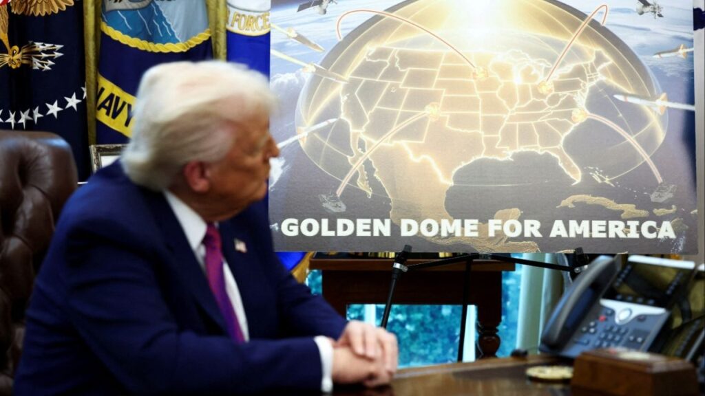 U.S. President Donald Trump looks on as he makes an announcement regarding the Golden Dome missile defense shield with U.S. Defense Secretary Pete Hegseth (not pictured) in the Oval Office of the White House in Washington, D.C., U.S., May 20, 2025. (Reuters File)