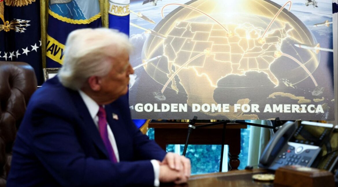 U.S. President Donald Trump looks on as he makes an announcement regarding the Golden Dome missile defense shield with U.S. Defense Secretary Pete Hegseth (not pictured) in the Oval Office of the White House in Washington, D.C., U.S., May 20, 2025. (Reuters File)