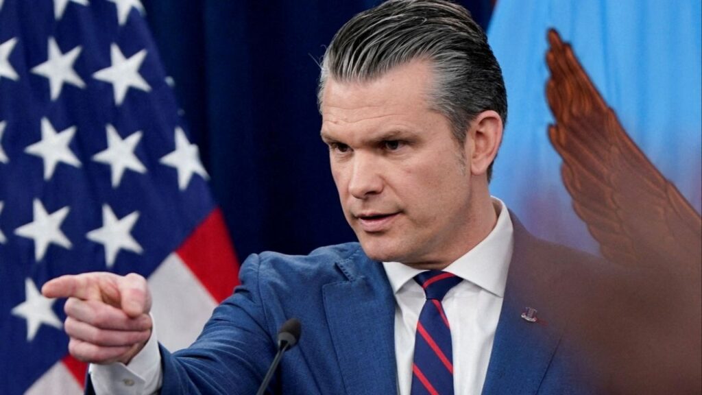 U.S. Secretary of Defense Pete Hegseth holds a briefing amid the U.S.-Israeli conflict with Iran, at the Pentagon in Washington, D.C., U.S., March 2, 2026. (Reuters/Elizabeth Frantz)