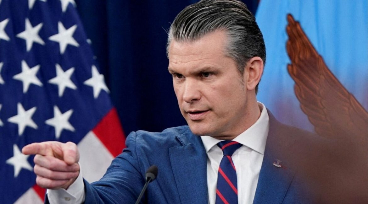 U.S. Secretary of Defense Pete Hegseth holds a briefing amid the U.S.-Israeli conflict with Iran, at the Pentagon in Washington, D.C., U.S., March 2, 2026. (Reuters/Elizabeth Frantz)
