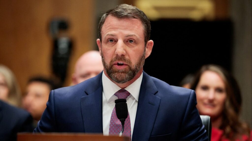 U.S. Senator Markwayne Mullin, President Donald Trump's nominee to be Homeland Security secretary, tesifies before a Senate Homeland Security and Governmental Affairs Committee confirmation hearing on Capitol Hill in Washington, D.C., U.S., March 18, 2026. (reuters/Evan Vucci)