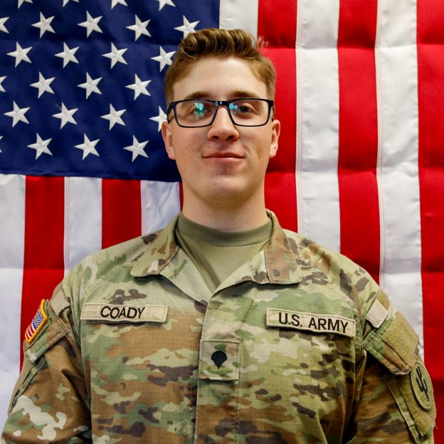 Portrait of U.S. Army Reserve shows Sgt. Declan J. Coady, 20
