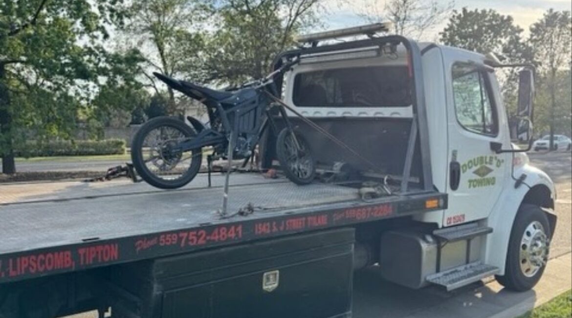 Visalia police issued 15 citations and towed two motorcycles during an enforcement operation targeting illegal e-bike and motorcycle use, particularly involving juveniles. (Visalia PD)