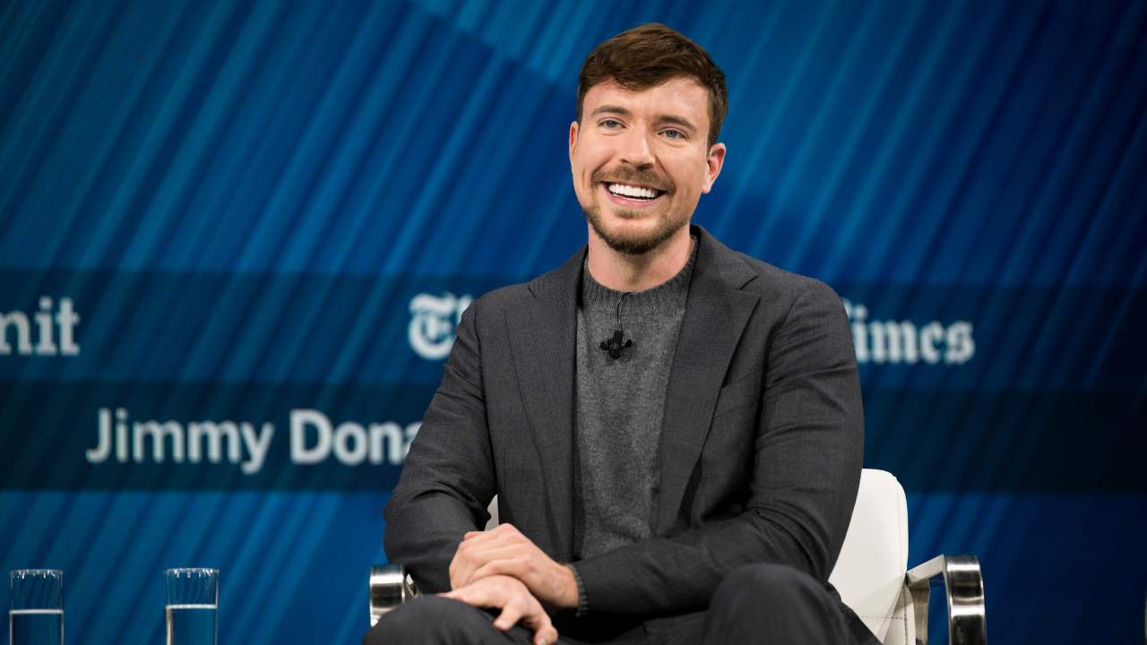 Jimmy Donaldson speaks during an interview at The New York Times DealBook Summit in New York, Dec. 3, 2025. Sen. Elizabeth Warren (D-Mass.) sent a 12-page letter on Monday, March 23, to Donaldson, the popular YouTuber better known as MrBeast, requesting more details about his company’s plans to expand into financial services. (Karsten Moran/The New York Times)