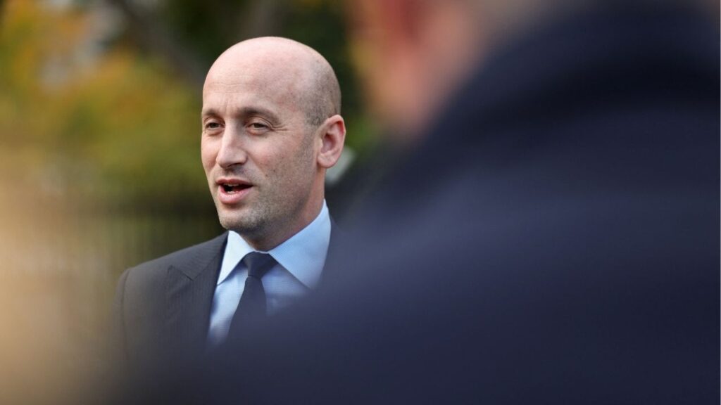White House Deputy Chief of Staff Stephen Miller speaks with reporters outside the West Wing of the White House in Washington, D.C., U.S., October 24, 2025. (Reuters/Kylie Cooper)