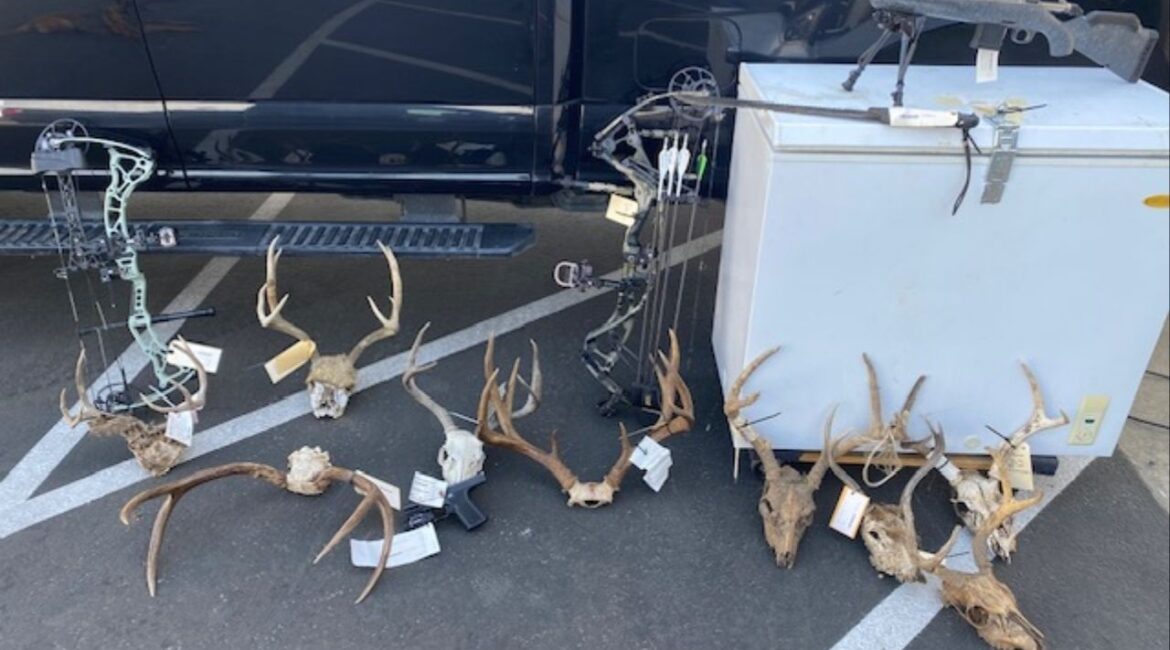 Wildlife officers in Tulare County arrested four people in a multi-year deer poaching investigation involving illegal hunting methods and reused tags. (California Department of Fish and Wildlife)