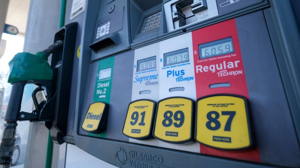 Image of gas prices above $6 a gallon