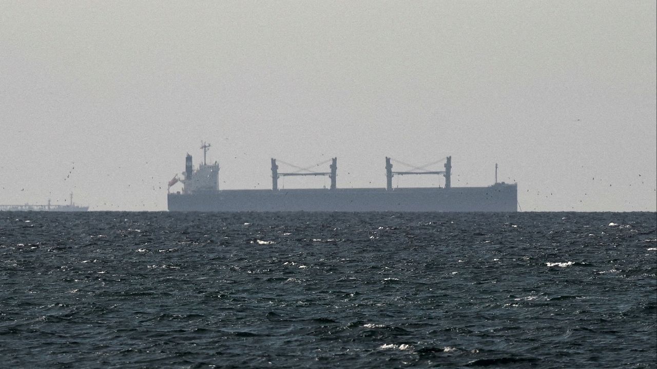 A cargo ship in the Gulf, near the Strait of Hormuz, as seen from northern Ras al-Khaimah, near the border with Oman’s Musandam governance, amid the U.S.-Israeli conflict with Iran, in United Arab Emirates, March 11, 2026. (Reuters File)