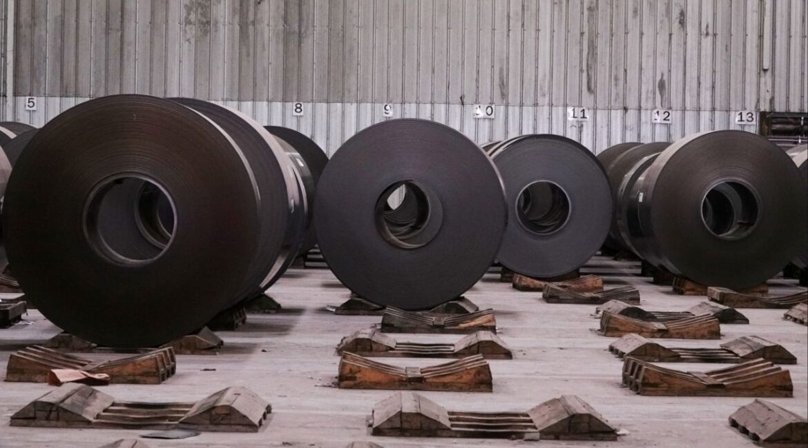A general view of the interior of a Nucor steel factory in Blytheville, Arkansas, U.S., March 28, 2025. (Reuters/Karen Pulfer Focht)