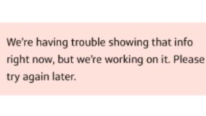 A pop up from the Capital One outage on Friday, April 24, 2026. (Special to GV Wire)