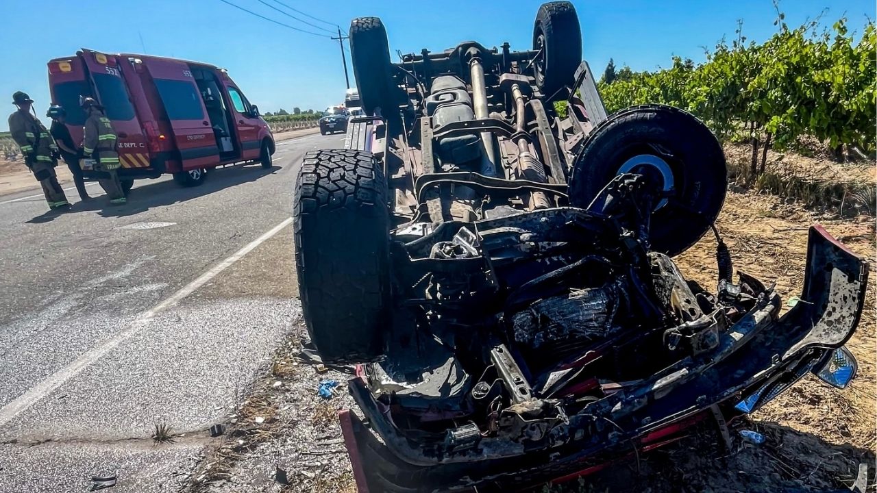 A suspected impaired driver crossed into oncoming traffic in Fresno, causing a head-on collision that left both drivers hospitalized with moderate to major injuries, according to CHP. (CHP)